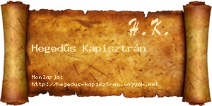 Hegedűs Kapisztrán névjegykártya